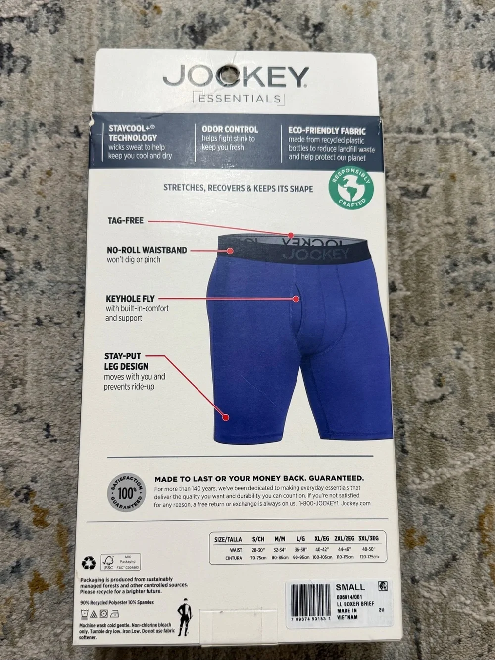 Underwear Jockey Microfiber Stretch Boxer Briefs Size s